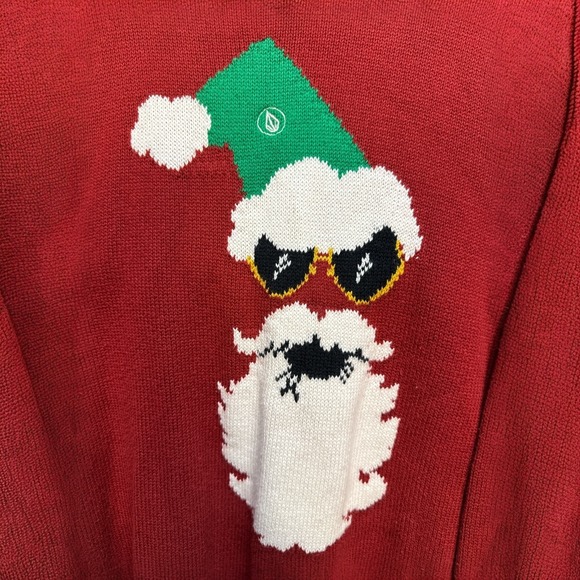 Volcom Santa Cozy Christmas Kids Dark Red Pullover Longsleeve Sweater Sz M/10Y - Picture 3 of 6